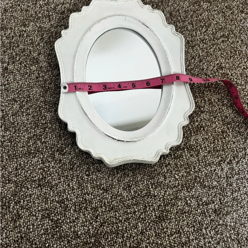 Elegant White Oval Wall Mirror